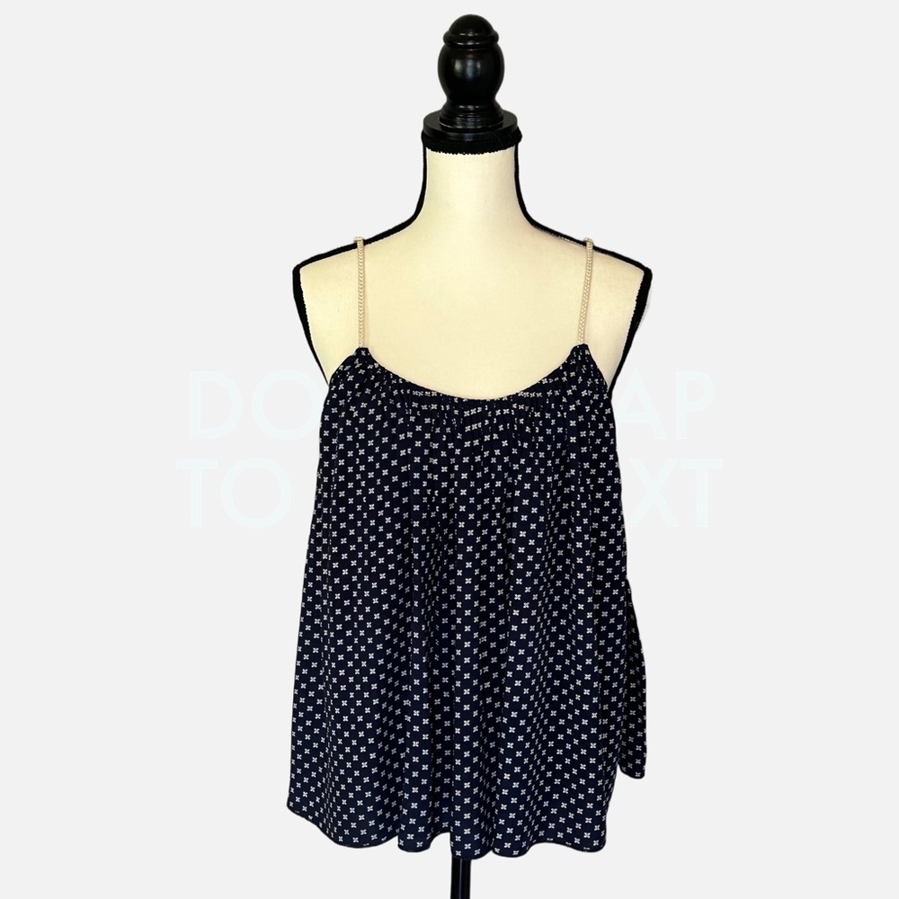 Hem and Tread Smocked Spaghetti Strap Ladies Top